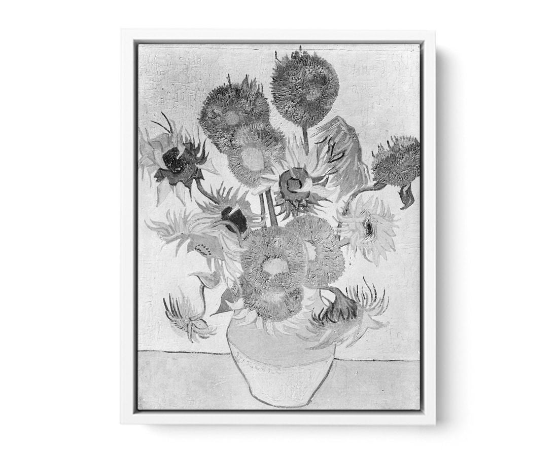 Sunflower Black & White by Van Gogh Canvas Print-3