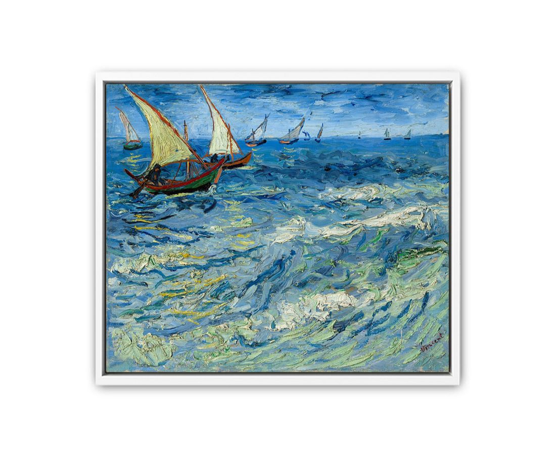 Seascape Boats Painting Canvas Print-3