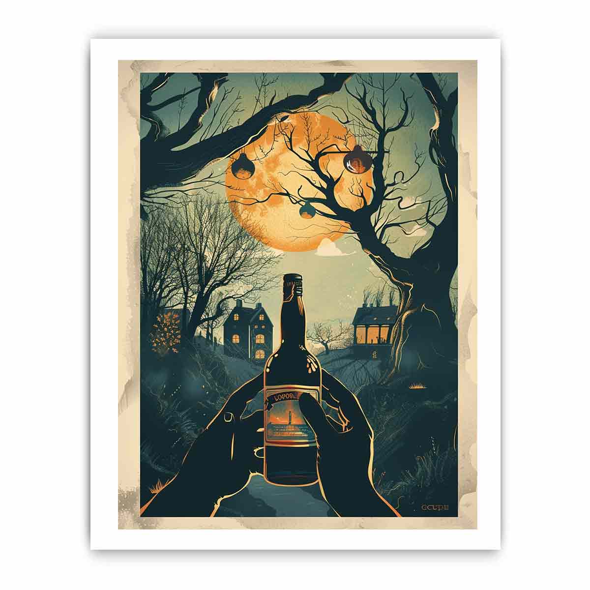 Moonlight Wine Framed Print-3