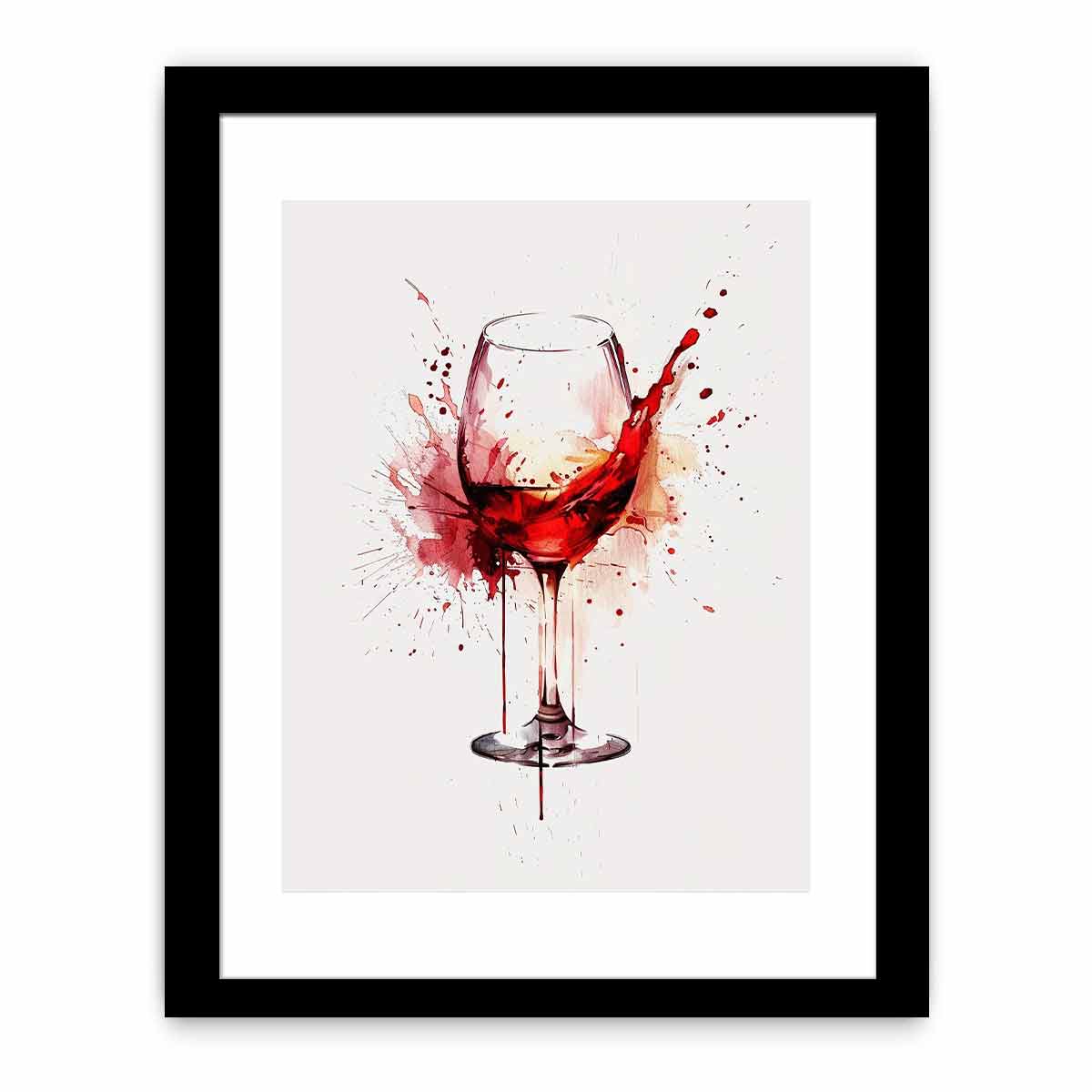 Red wine Splash Framed Print-0