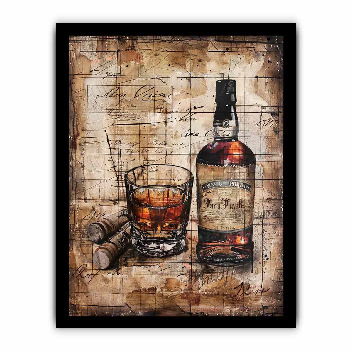 Vintage whiskey Framed Print-2