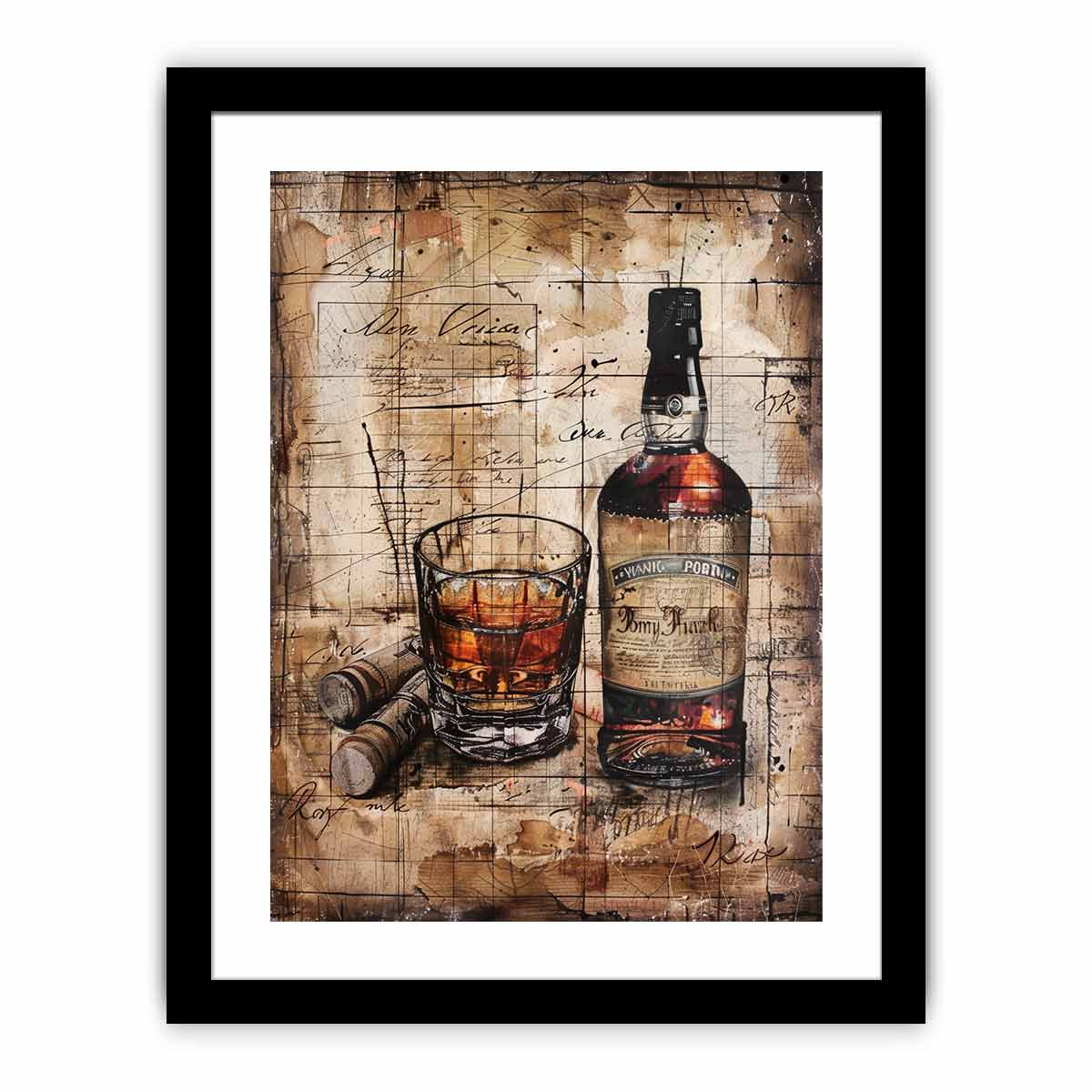 Vintage whiskey Framed Print-0