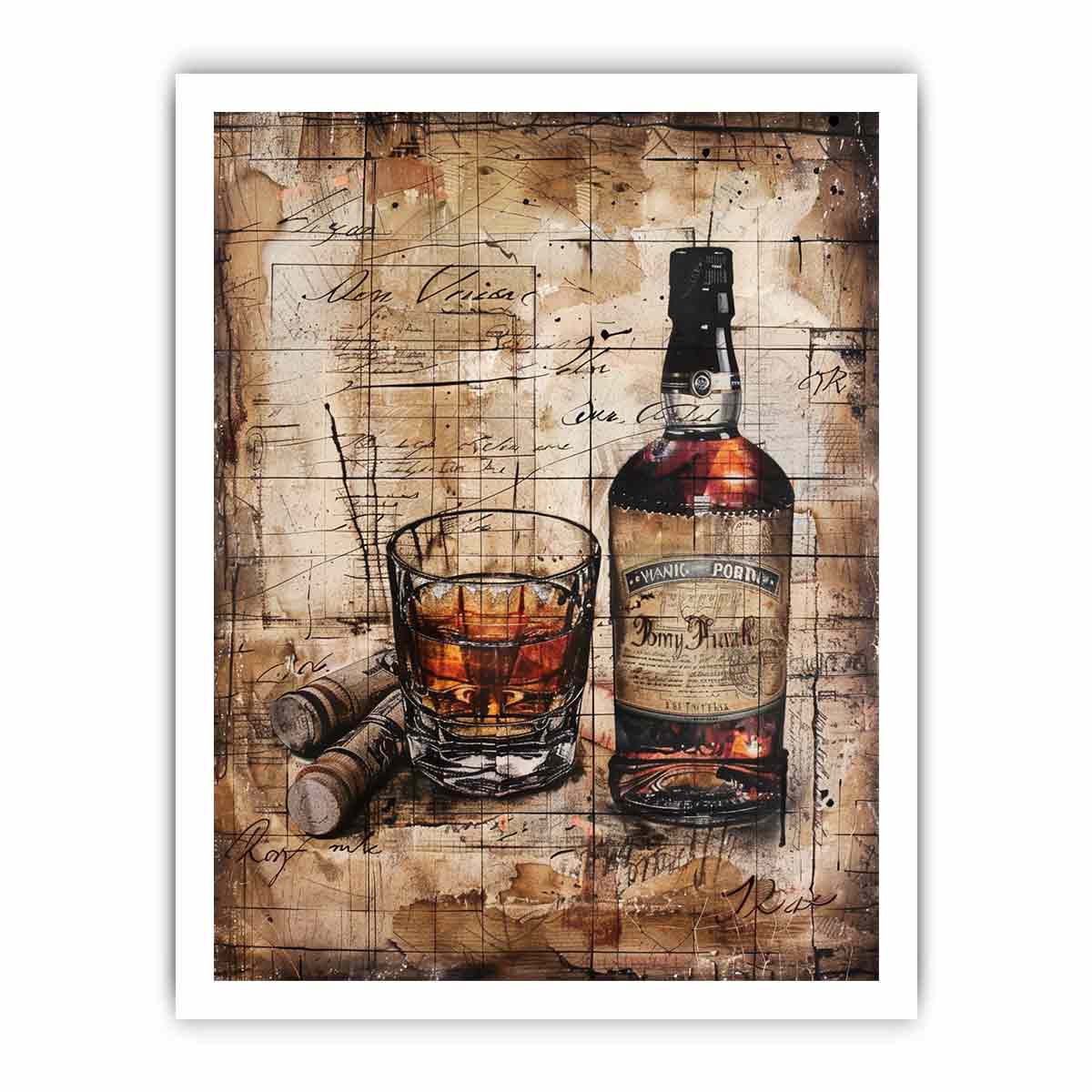 Vintage whiskey Framed Print-3