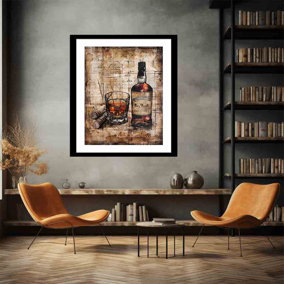 Vintage whiskey Framed Print-4