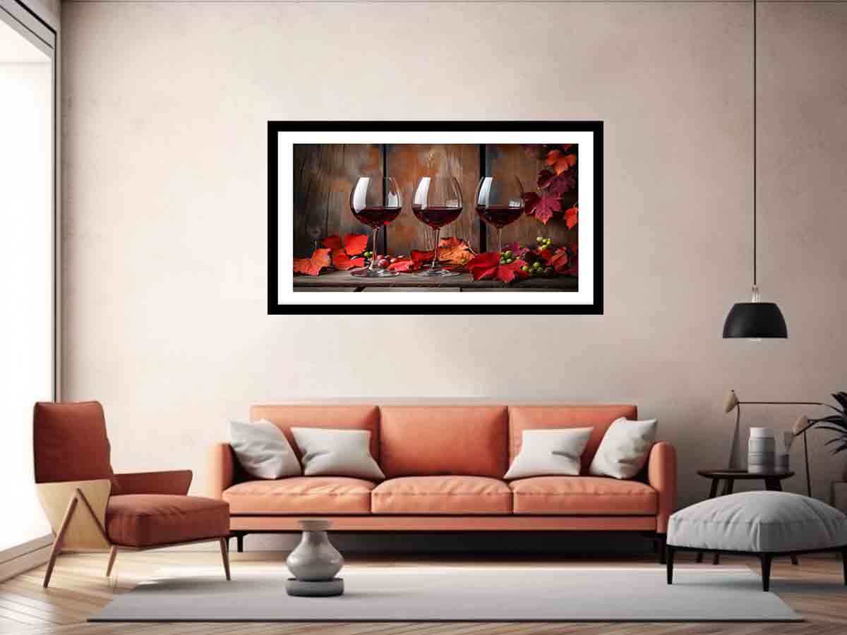 Red wine Frame print-4