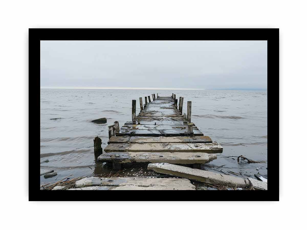 Broken Jetty Framed Print-2