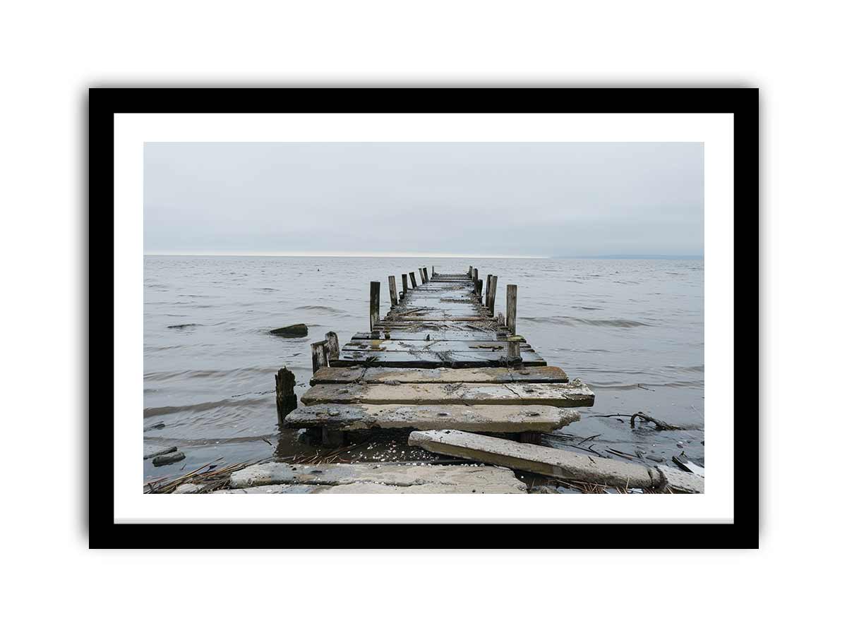 Broken Jetty Framed Print-0