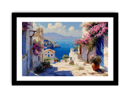 Greek Village  Framed Print-0