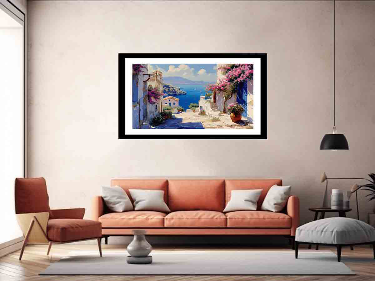 Greek Village  Framed Print-4