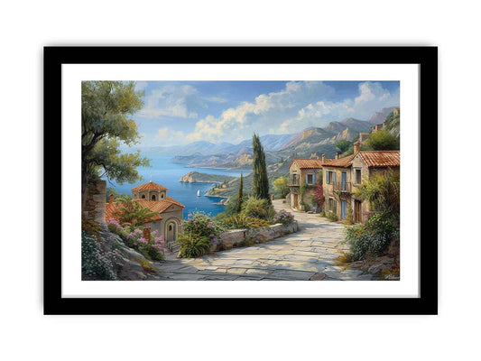 Greek Village Framed Framed Print-0