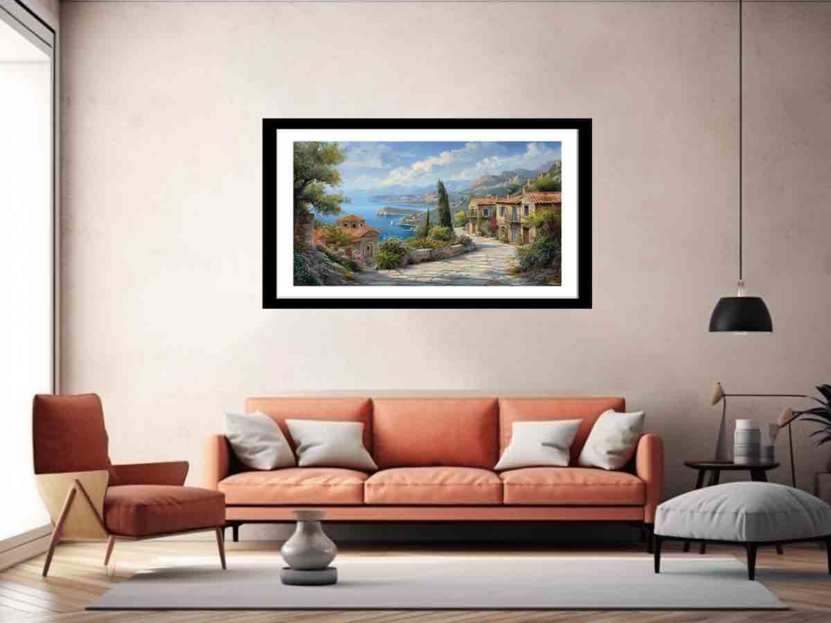 Greek Village Framed Framed Print-4