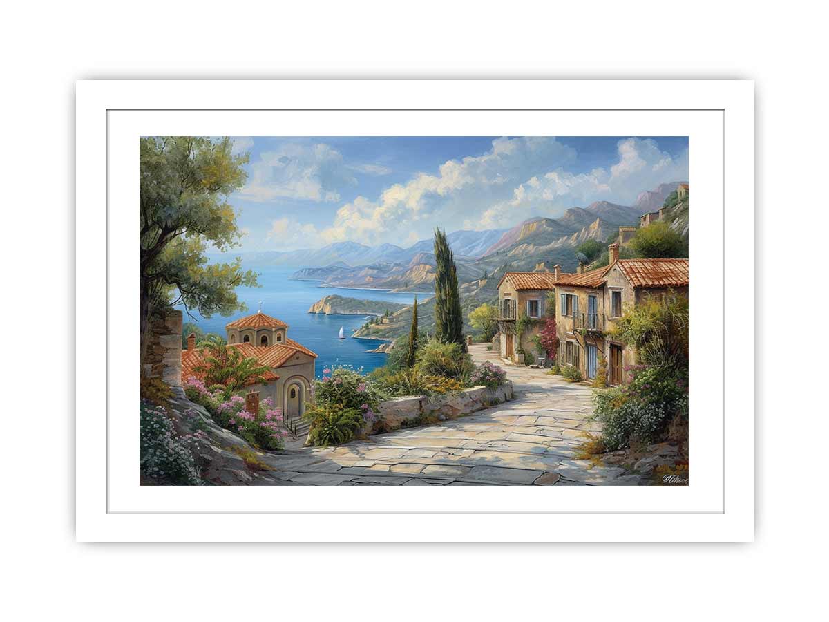 Greek Village Framed Framed Print-1