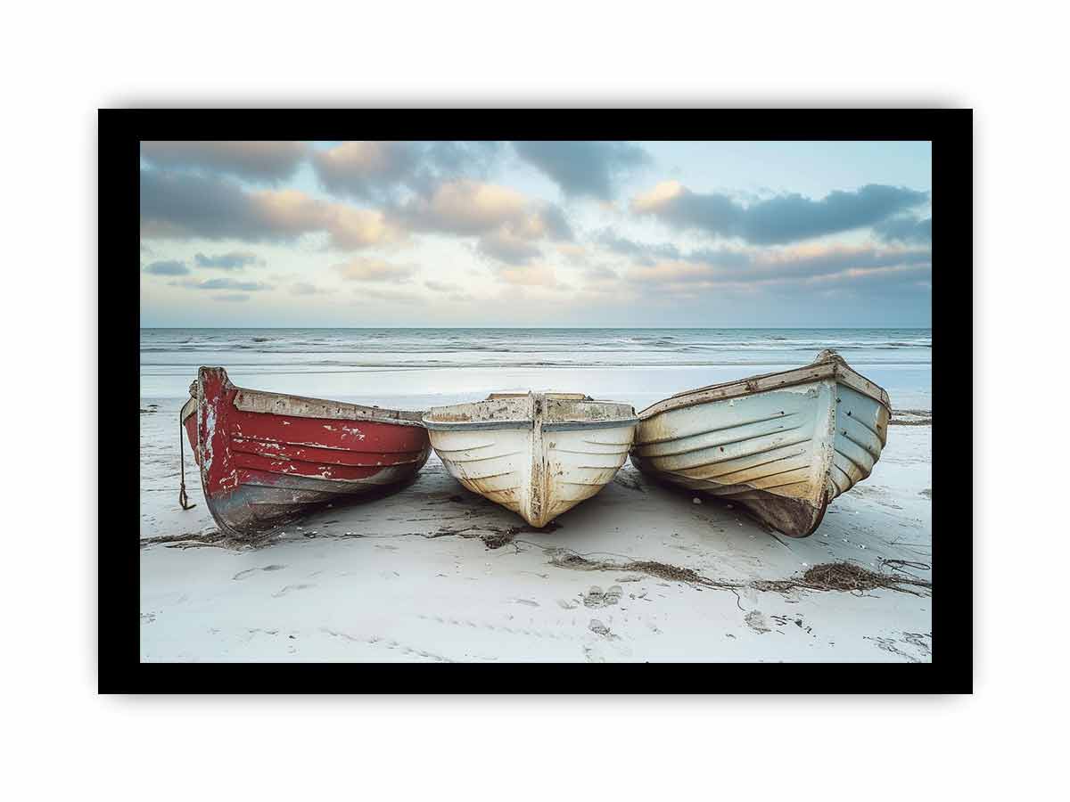 Three Boats  Framed print-2