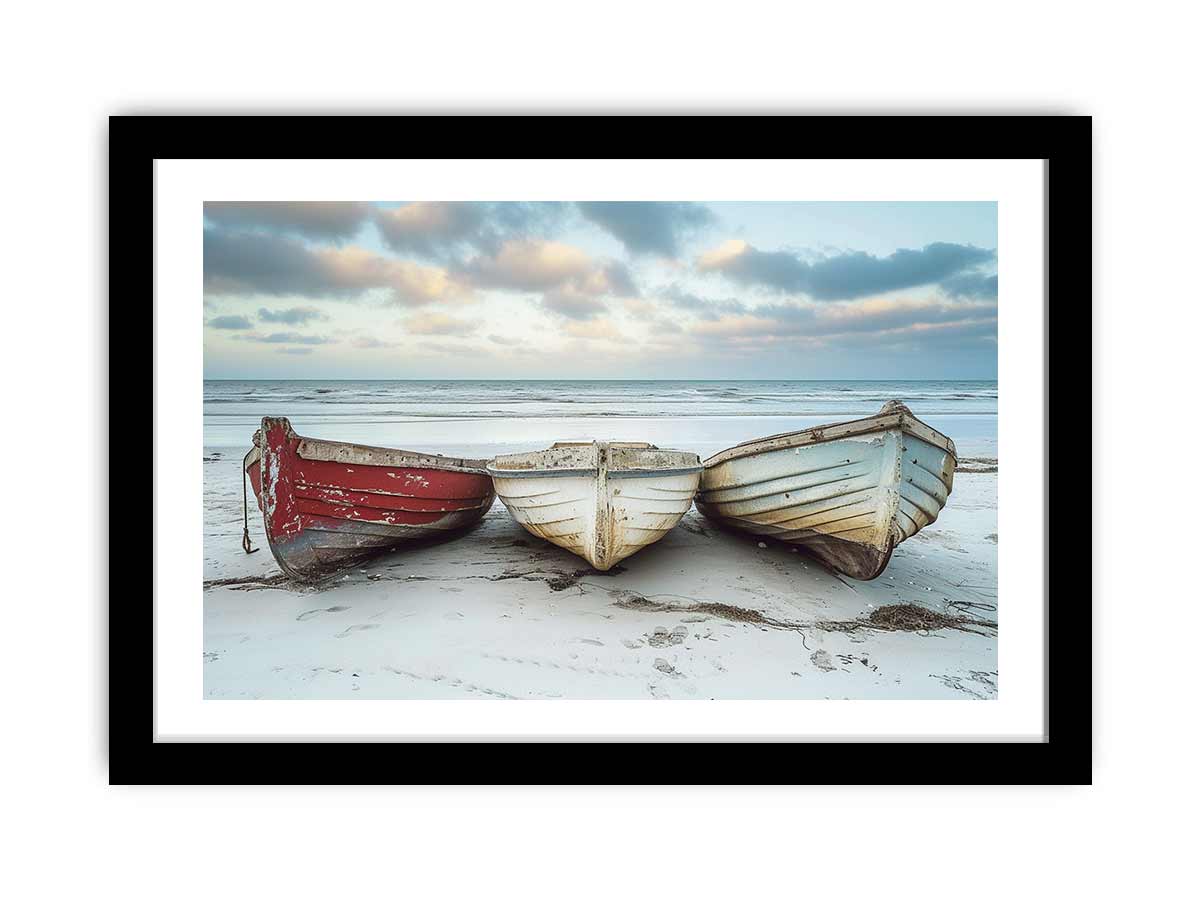 Three Boats  Framed print-0