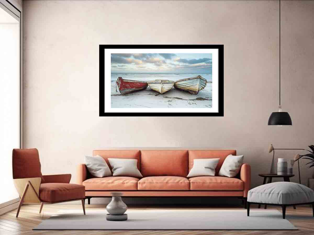 Three Boats  Framed print-4