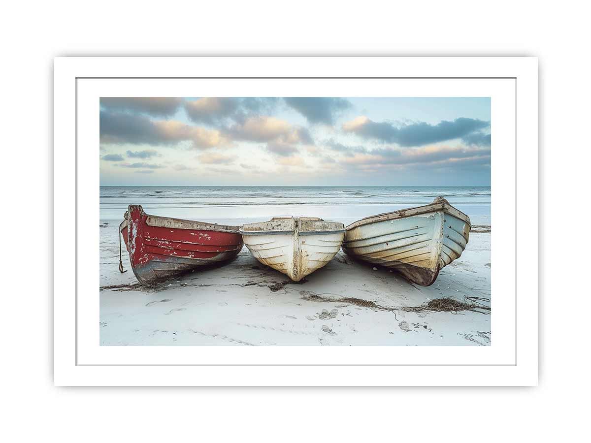 Three Boats  Framed print-1