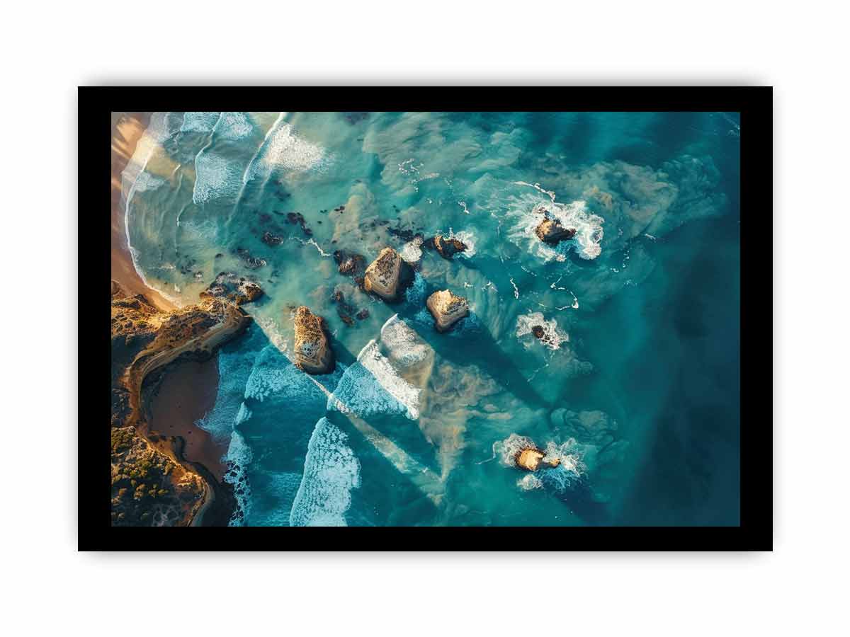 Great Ocean Road Drone View Framed Print-2