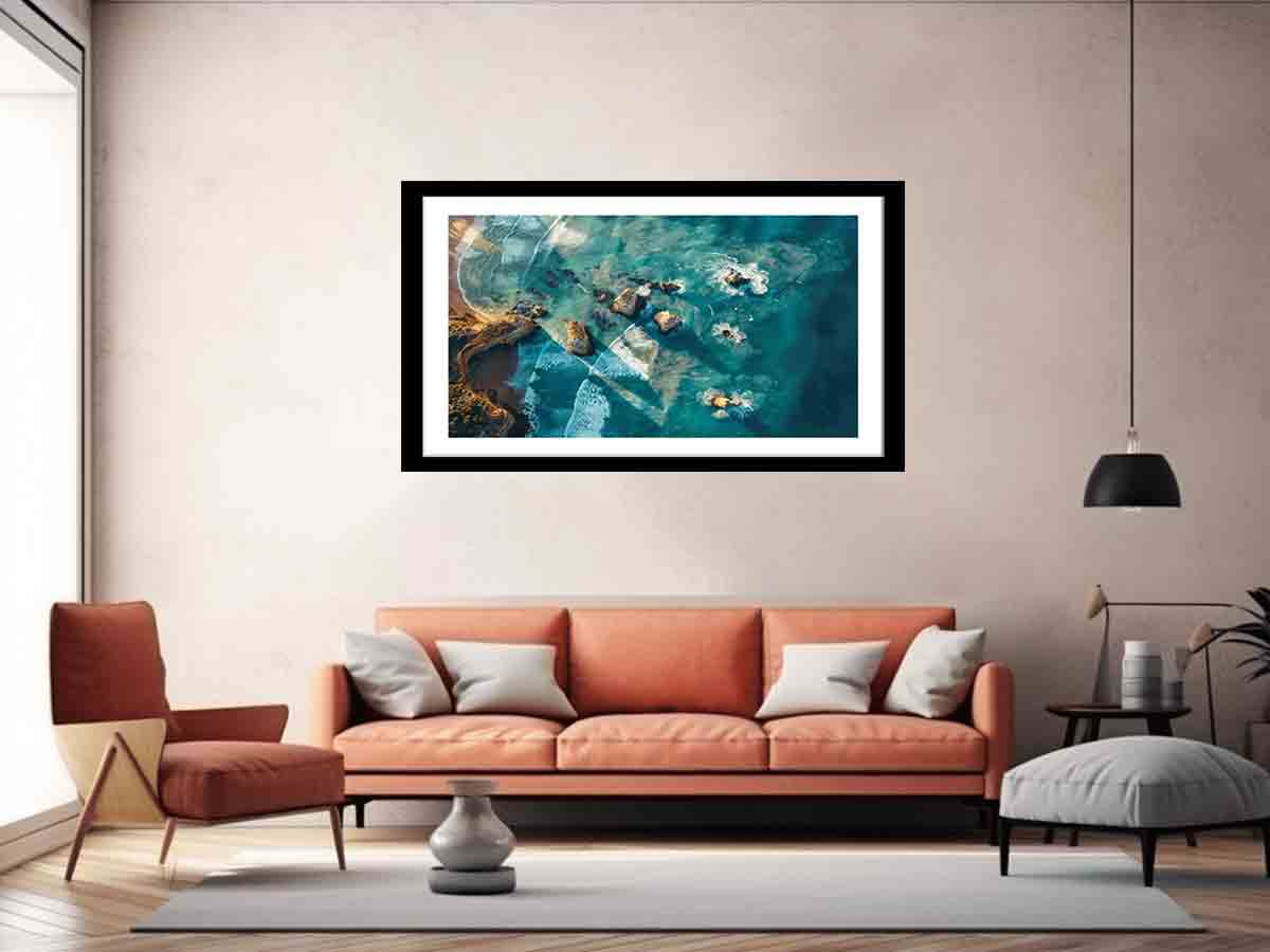 Great Ocean Road Drone View Framed Print-4