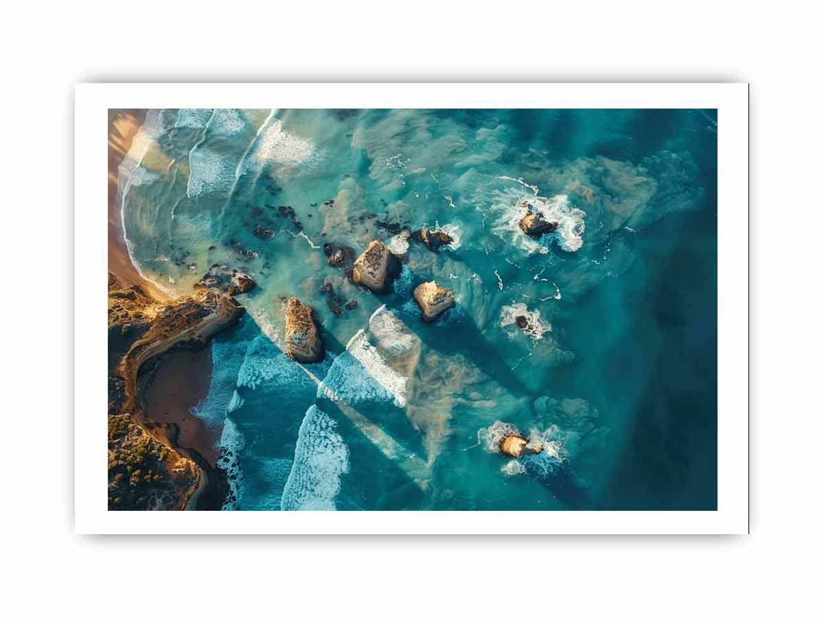 Great Ocean Road Drone View Framed Print-3