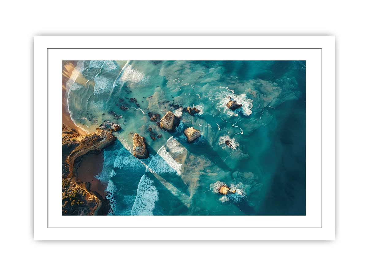 Great Ocean Road Drone View Framed Print-1