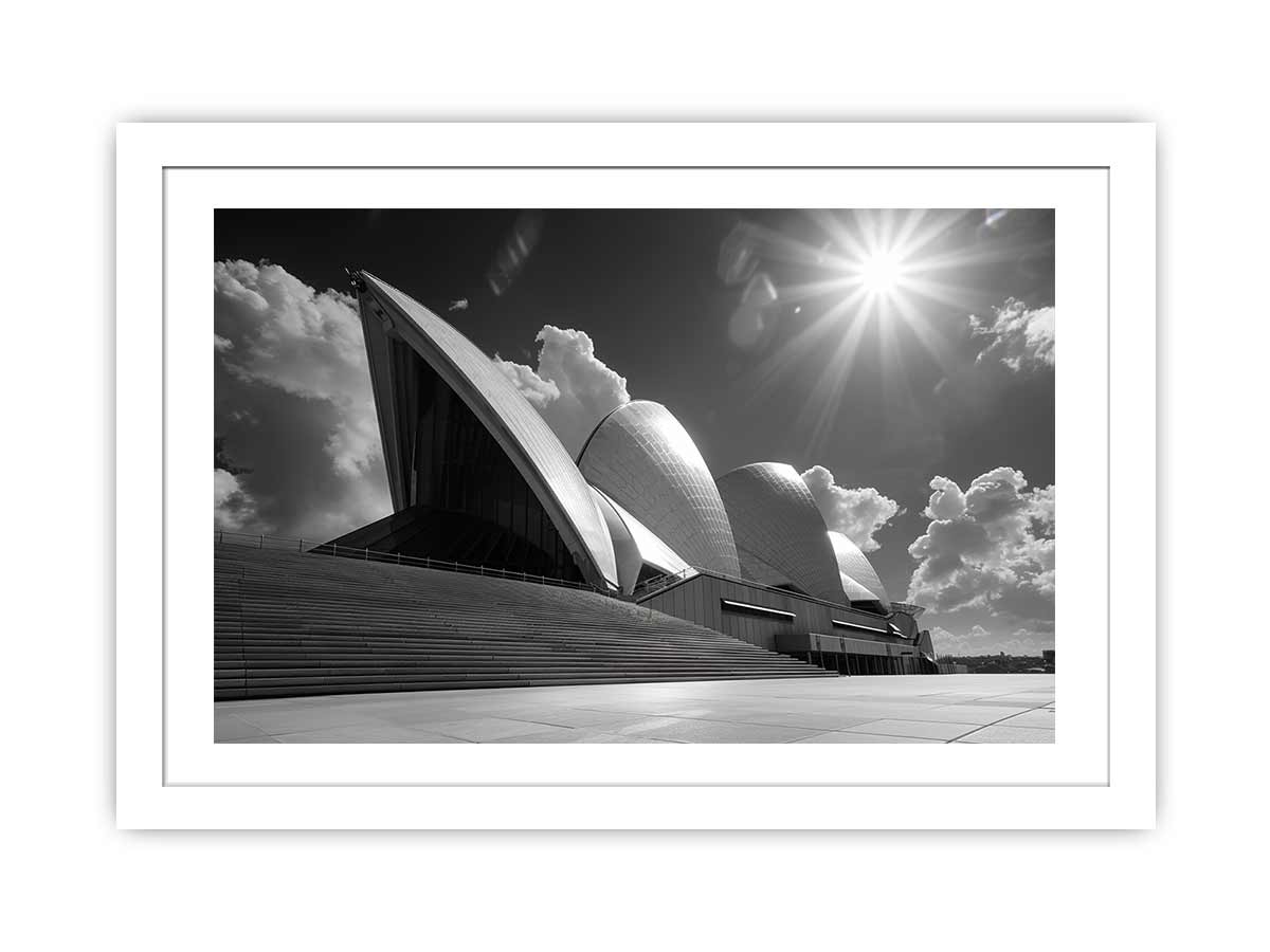 Opera House Black and  white Framed Print-1