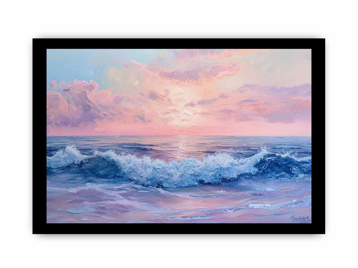 Pink Sunrise Sea Framed Print-2