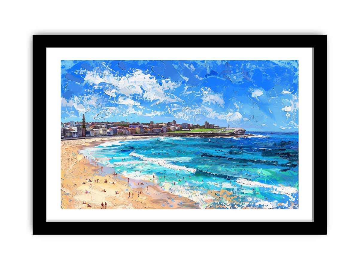 Bondi Beach Art Framed Print-0