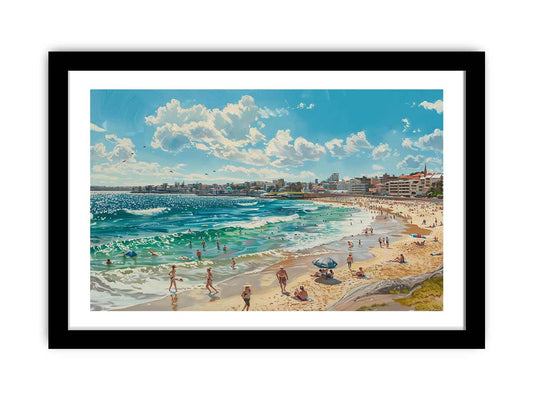 Bondi Beach Art Framed Print-0