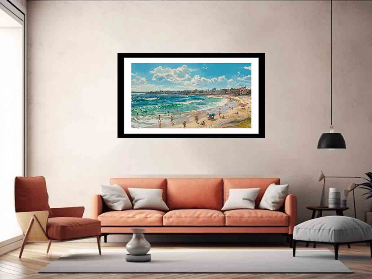 Bondi Beach Art Framed Print-4