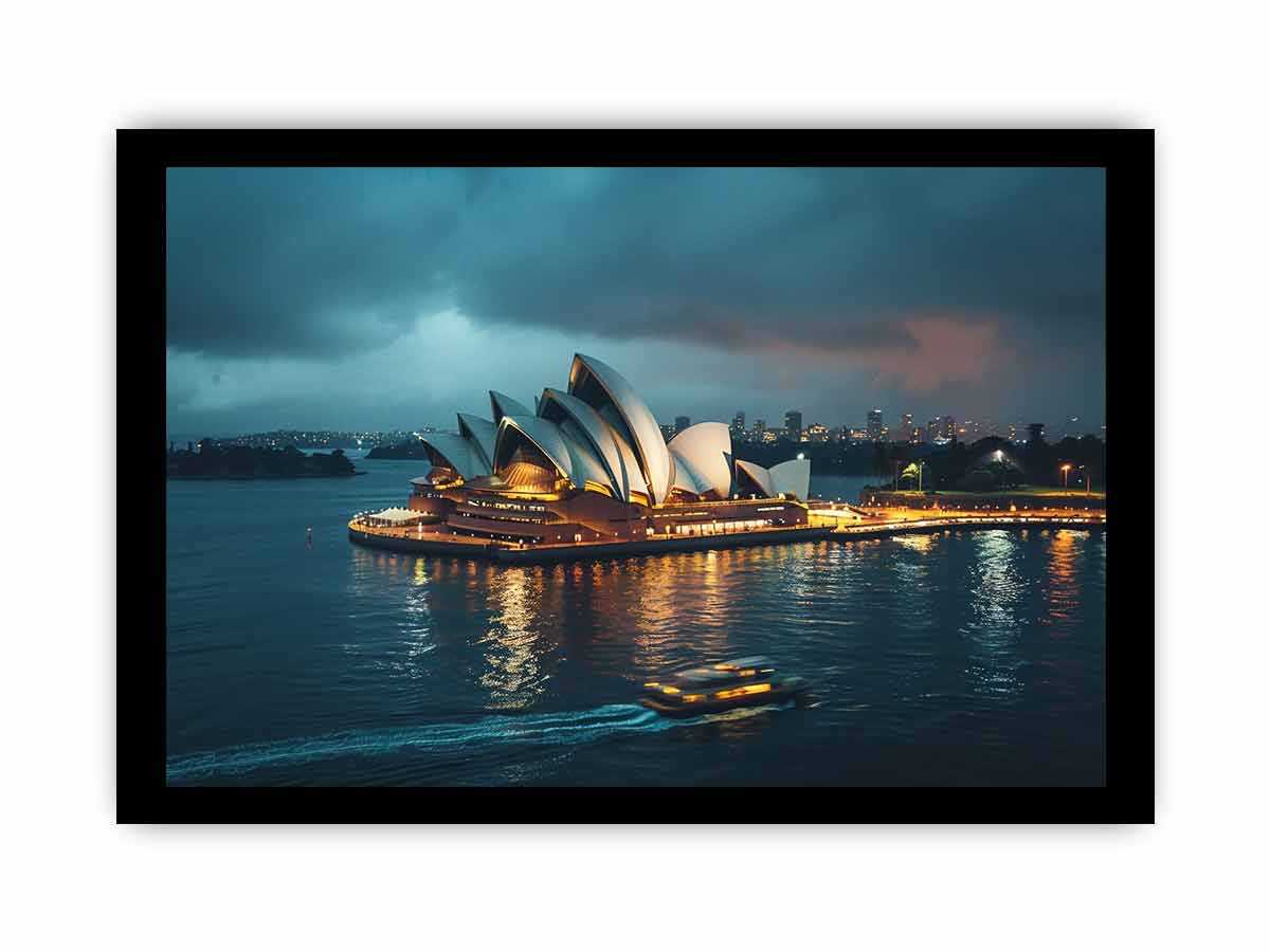 Opera House Black and  white Framed Print-2