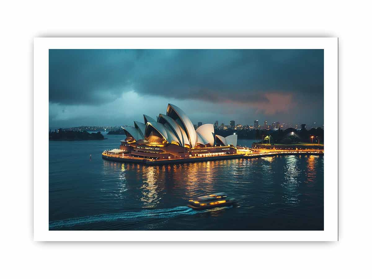 Opera House Black and  white Framed Print-3