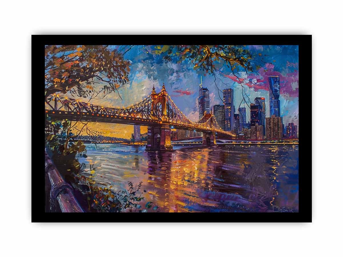 Storey Bridge Brisbane Art Framed Print-2