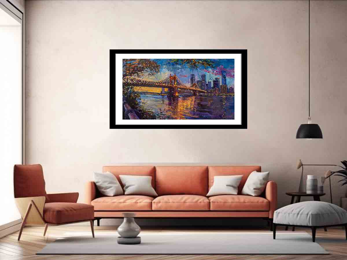 Storey Bridge Brisbane Art Framed Print-4