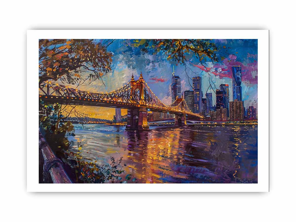 Storey Bridge Brisbane Art Framed Print-3