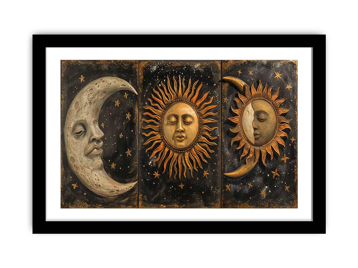 Sun Moon Framed Print Art-0