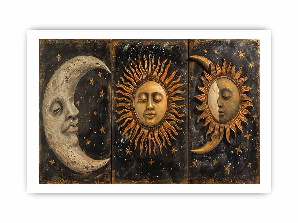 Sun Moon Framed Print Art-3