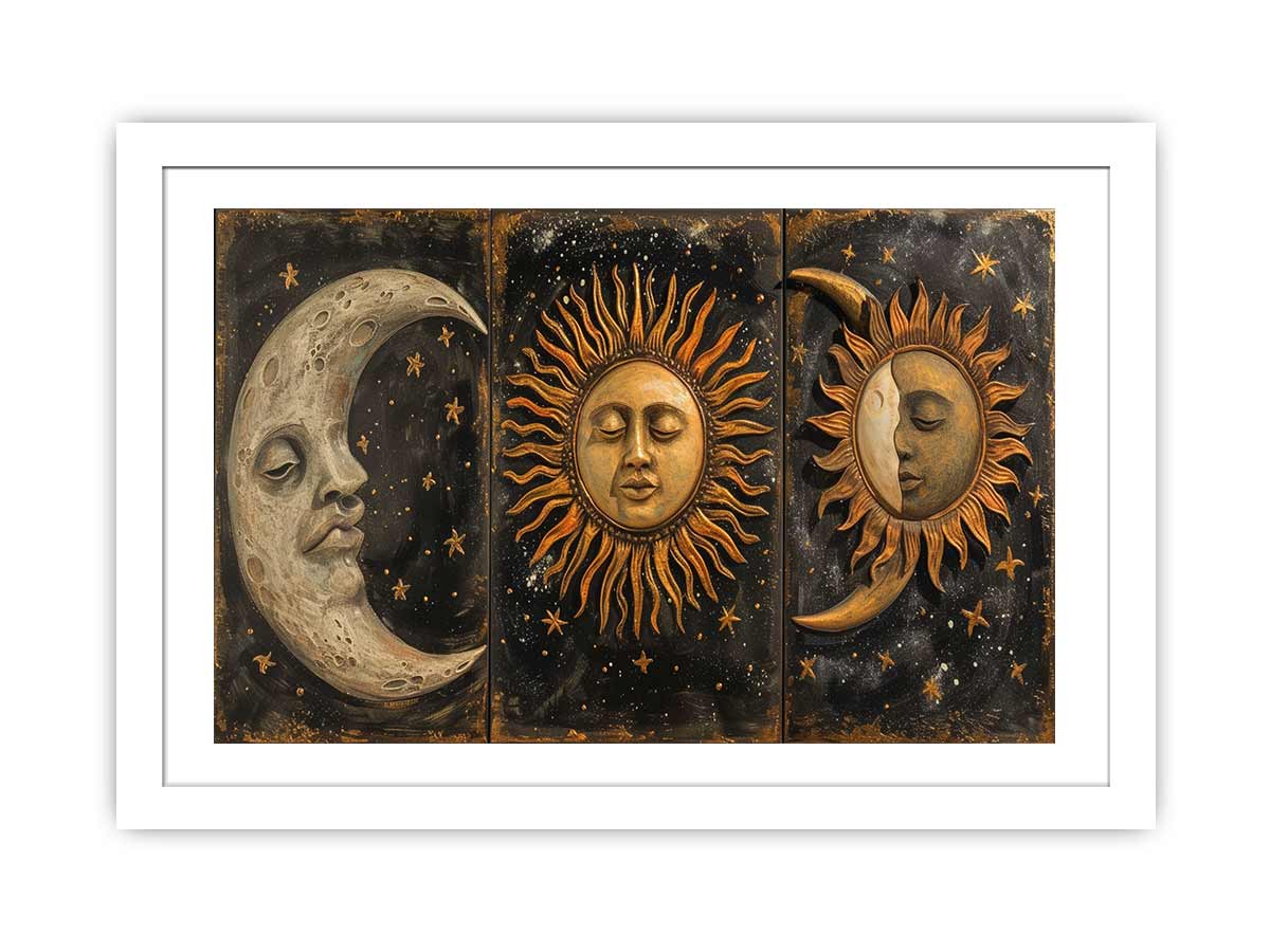 Sun Moon Framed Print Art-1