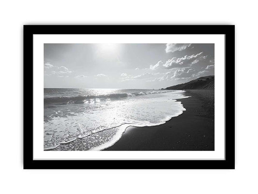 Black and white  Beach Framed Print-0