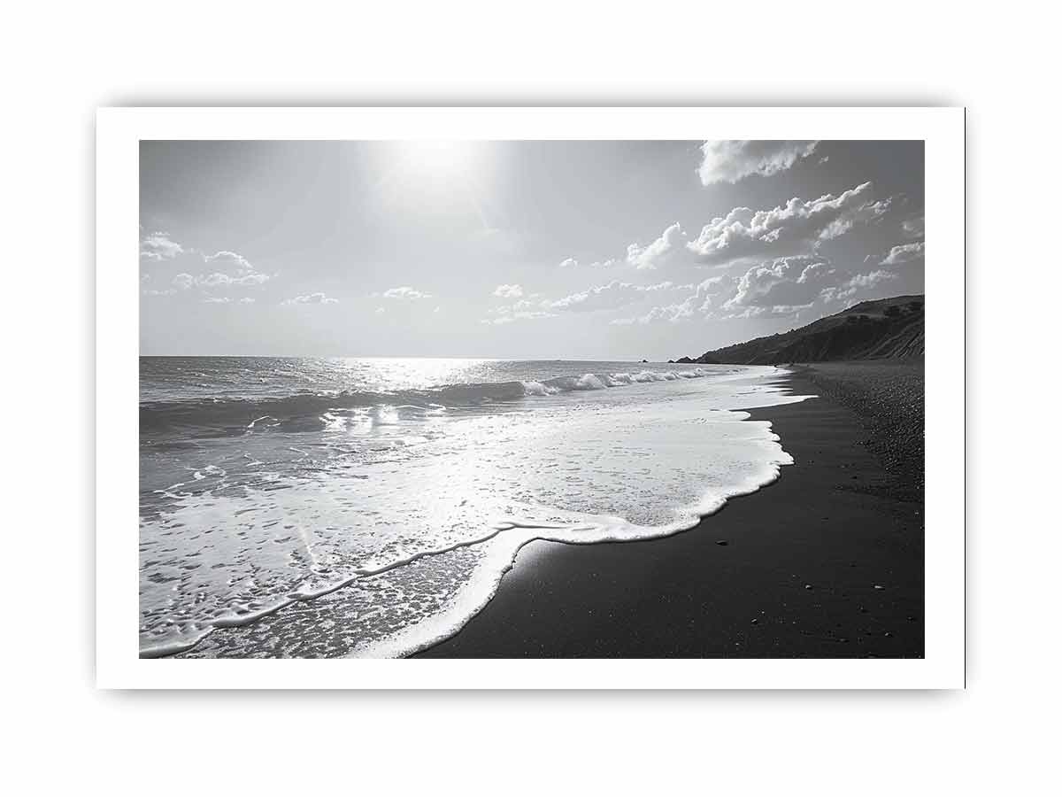 Black and white  Beach Framed Print-3