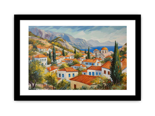 The Greek Village Framed Print-0