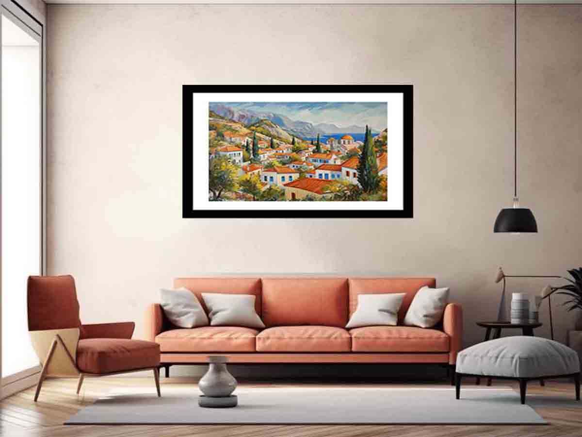 The Greek Village Framed Print-4