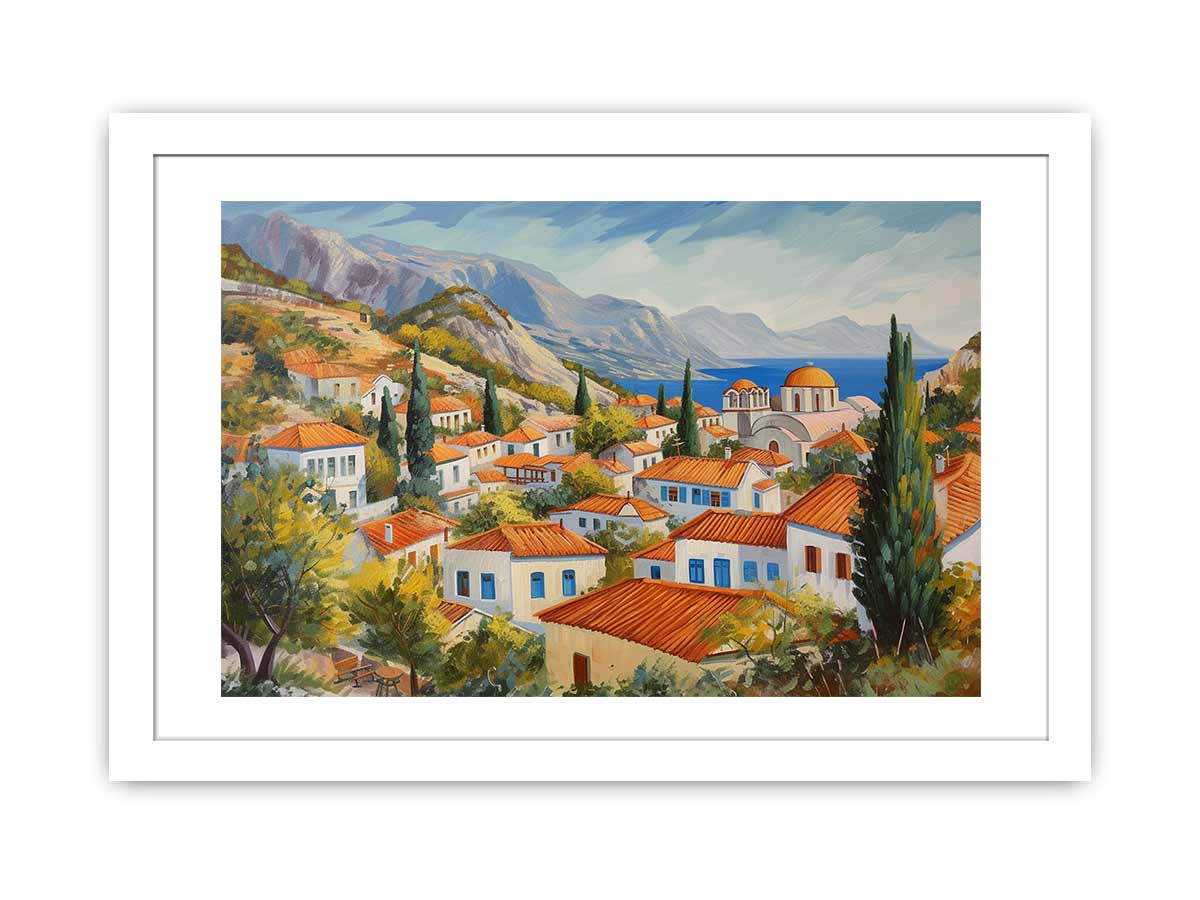 The Greek Village Framed Print-1