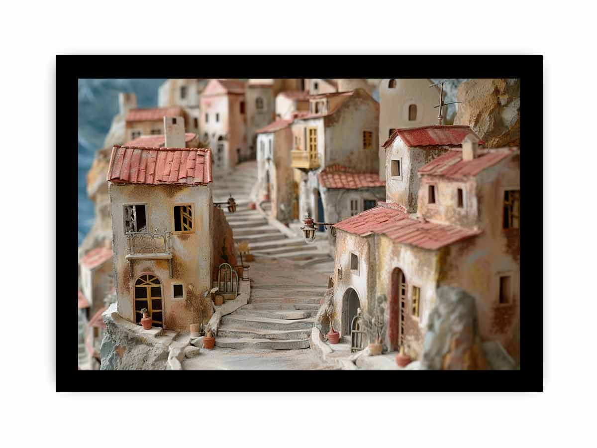 The Greek Village Framed Print-2