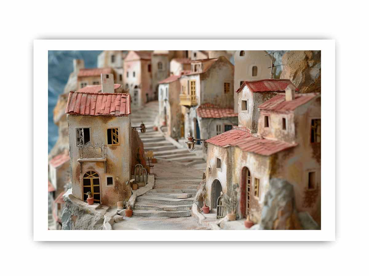 The Greek Village Framed Print-3