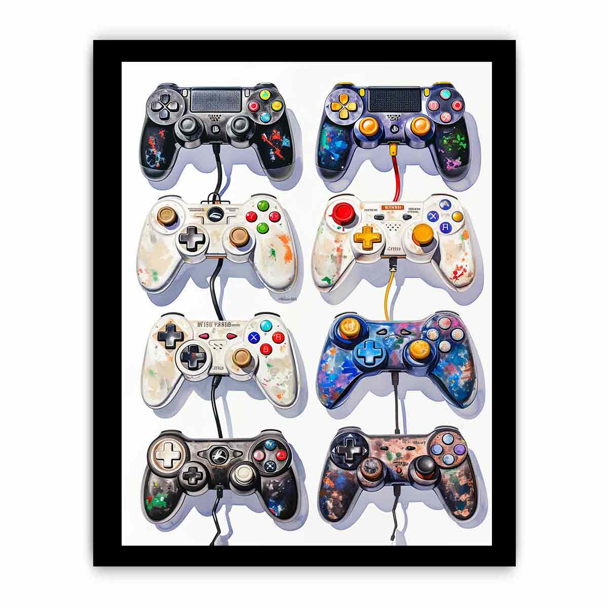 Video Game Controller Evolution Print-2