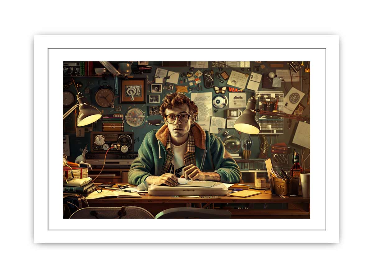 Genius at Work Framed Print-1