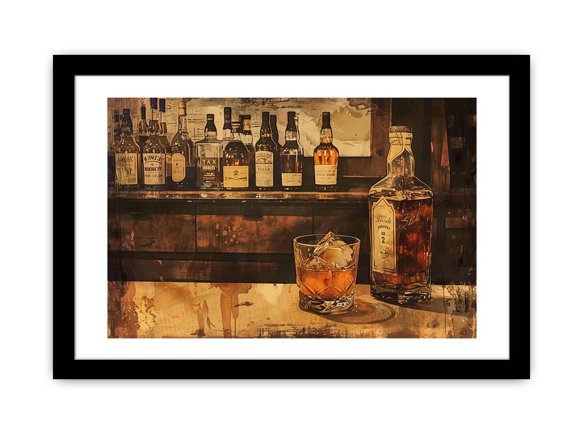 Vintage Whiskey Framed Print-0