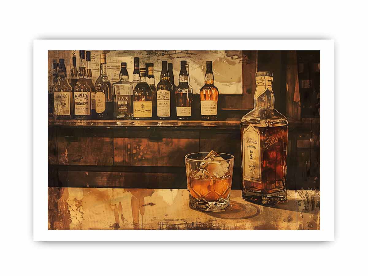 Vintage Whiskey Framed Print-3