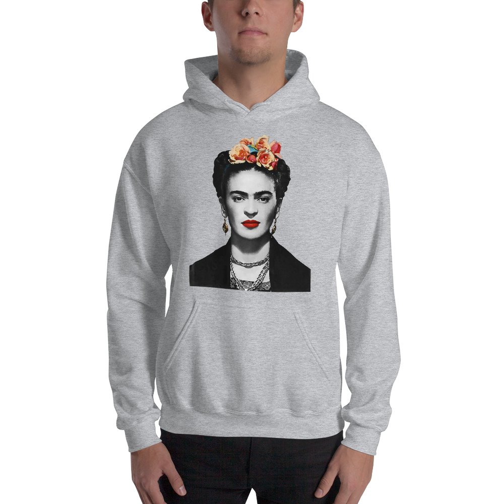 Frida Kahlo With Flowers Poster Artwork Unisex Hoodie-2