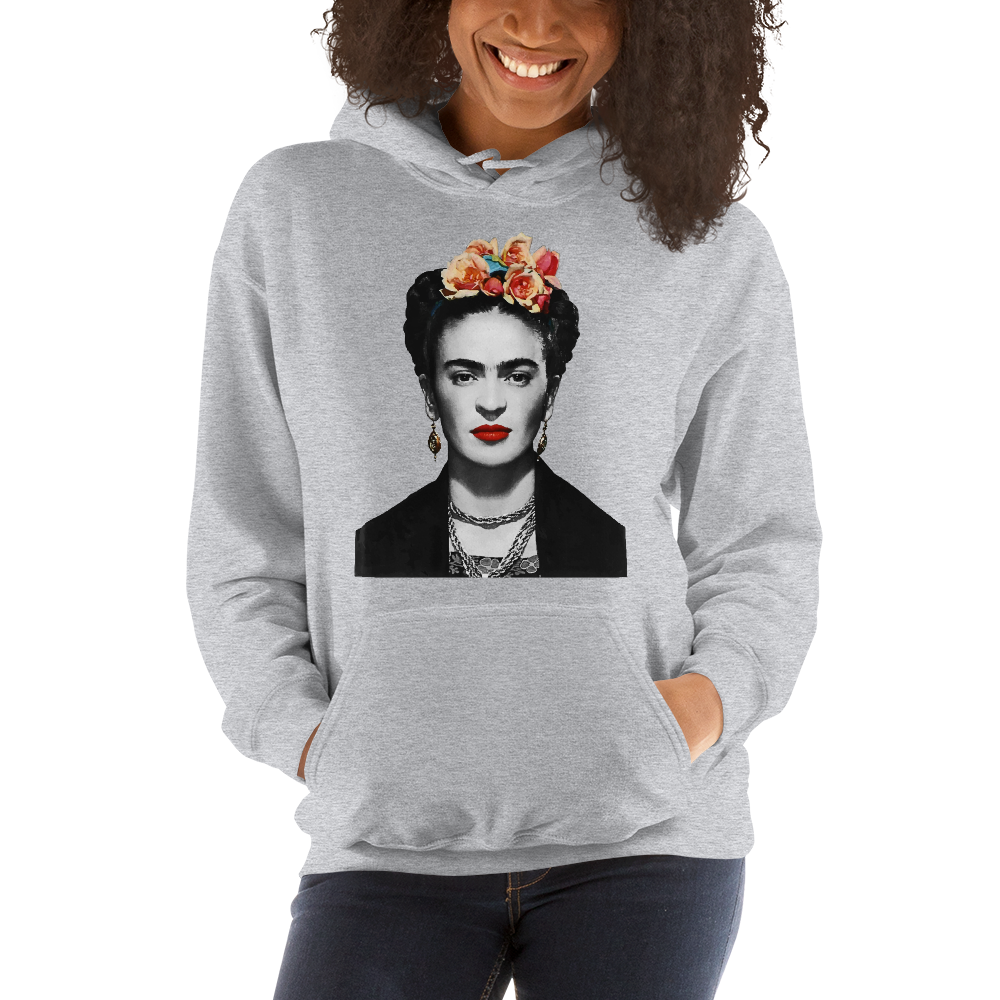 Frida Kahlo With Flowers Poster Artwork Unisex Hoodie-1